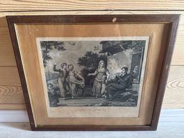 Superbe Gravure représentant « La danse imprévue »